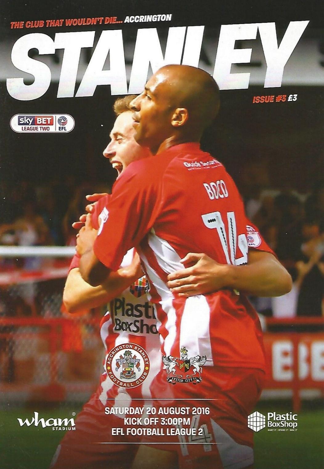 ACCRINGTON STANLEY v EXETER CITY 2016/17